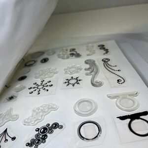 HUGE STAMP LOT 12 Pages In Binder Brand Mixed Unmounted Rubber Stamps Clear